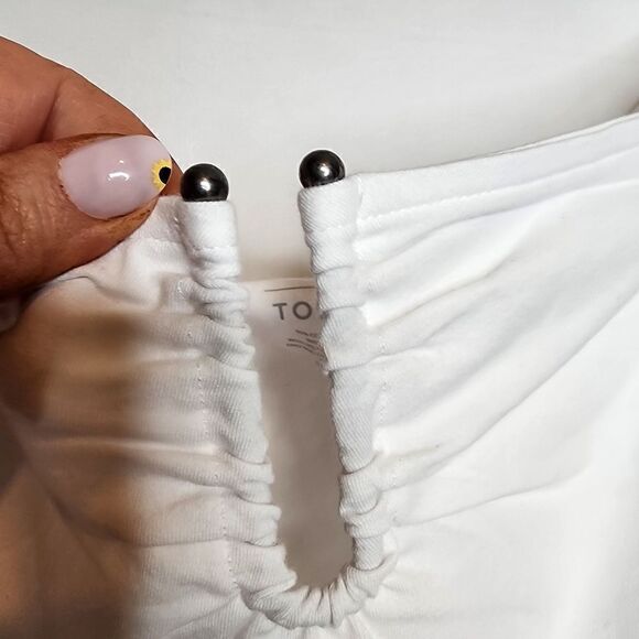 6X 30W Torrid White Foxy U Bar Off Shoulder Short Sleeve Top Stretch Plussize fi - Picture 3 of 7